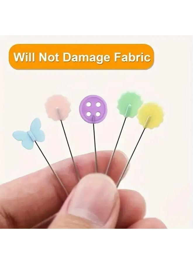 80pcs Button Design Fabric Fixing Needles for Thread Positioning Sewing Supplies - Image 2